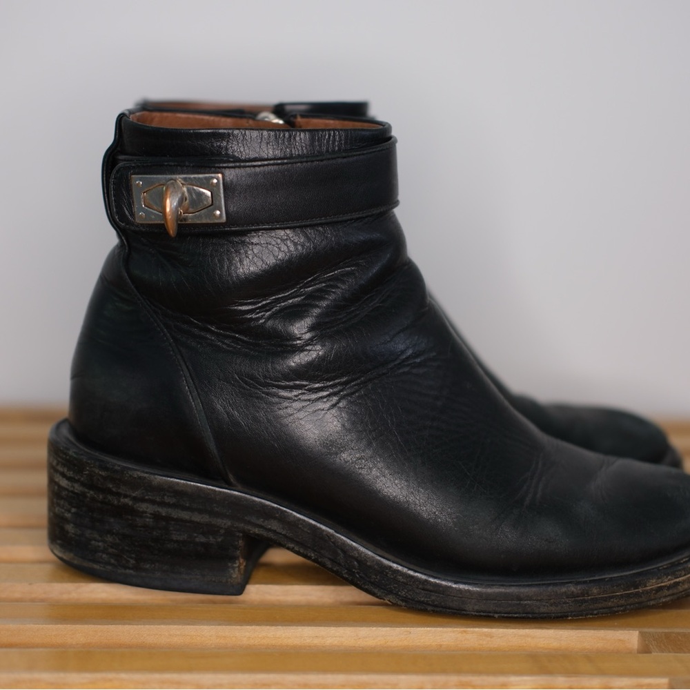 Black Leather Ankle Boots